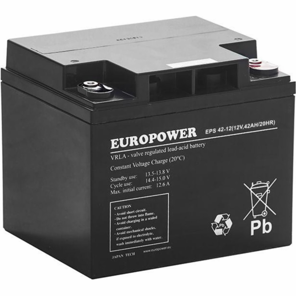 EUROPOWER AGM baterie EPS řady 12V 42Ah (životnost 8-12 let)
