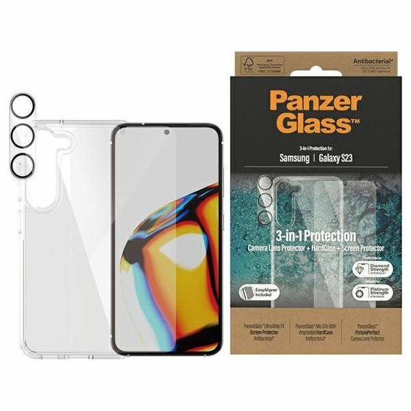 PanzerGlass Galaxy S23 Kit Kryt/sklo/kameralinse
