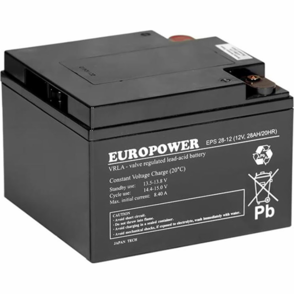 EUROPOWER AGM baterie EPS řady 12V 28Ah (životnost 8-12 let)