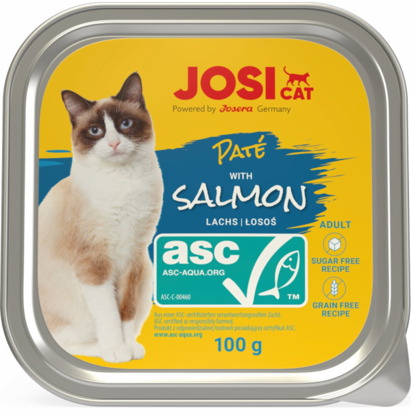 Mokré krmivo pro kočky JosiCat, losos, 0,1 kg