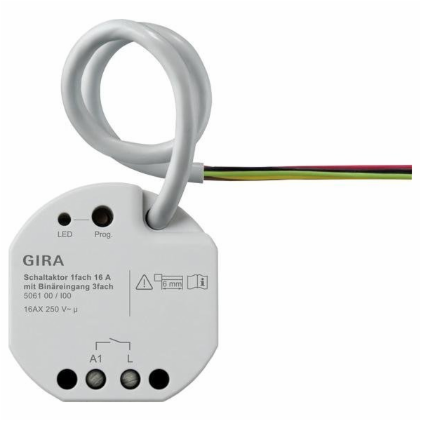 GIRA Reléový aktor GIRA 1x 16 A PT bin vstup. 3x KNX 506100