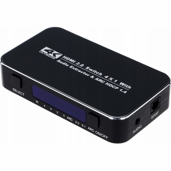 Pawonik SPÍNAČ HDMI 2.0 4x1 UHD 4K HDCP HDR PŘEPÍNAČ