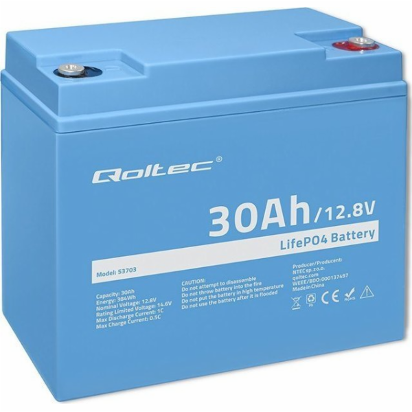 Qoltec LiFePO4 lithium-železitý fosfátový akumulátor | 12...
