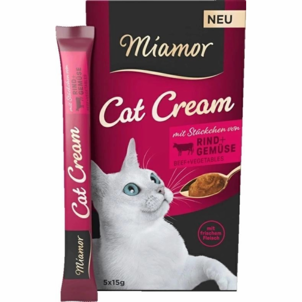 MIAMOR Cat Cream Beef - pamlsek pro kočky - 6x15g