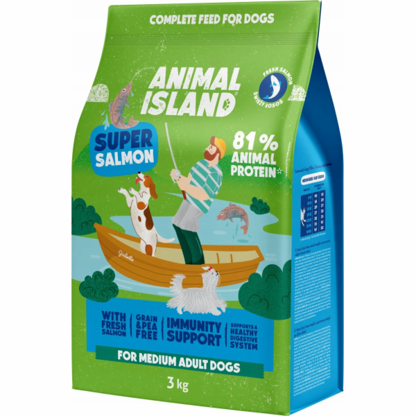 ANIMAL ISLAND Super salmon - suché krmivo pro psy - 3kg