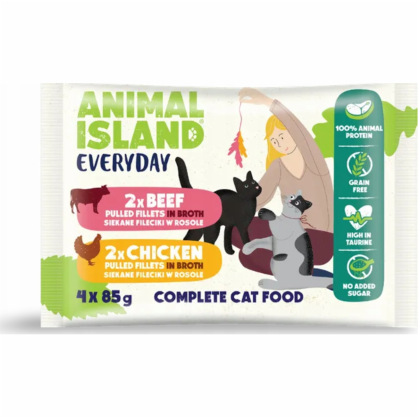 ANIMAL ISLAND Everyday Chicken and Beef fillets in broth ...