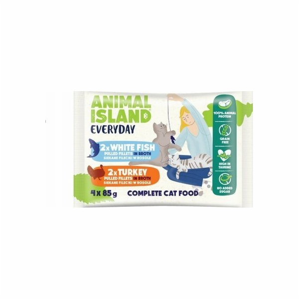 ANIMAL ISLAND Everyday Turkey and White fish fillets in b...