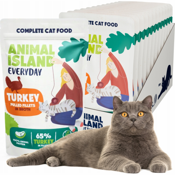 ANIMAL ISLAND Everyday Turkey fillets in broth - mokré kr...