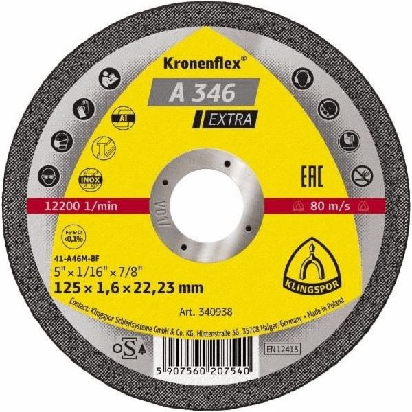 Klingspor řezný kotouč na kov 125 mm x 1,6 mm x 22,2 mm (...