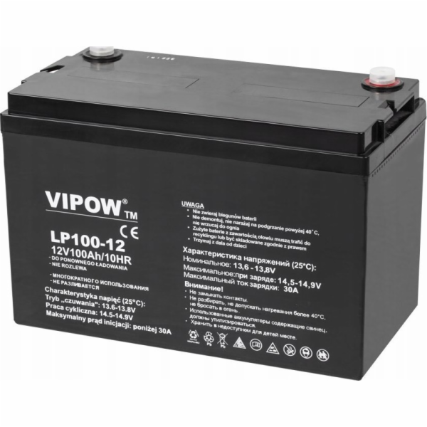 VIPOW gelová baterie 12V 100Ah