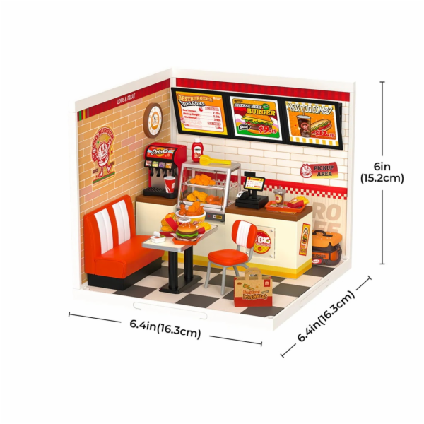 RoboTime 3D dřevěná skládačka Miniatura domečku Restaurac...