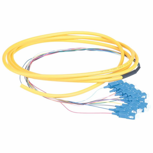 Pigtail optický SC 9/125 SM, 1,5m 0,9mm, 12 colours