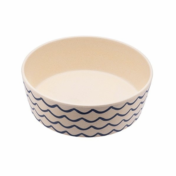 Miska pro psa, BecoBowl - Bambusová-ocean-waves-L
