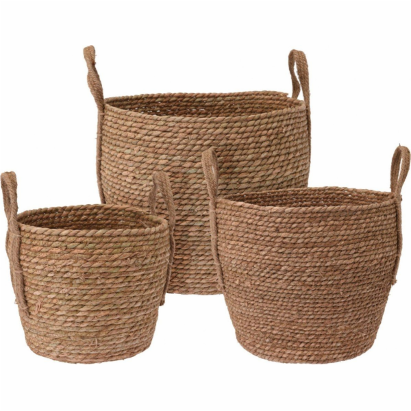 Obal na květináč sada 3 ks pletený SEAGRASS KO-KR2000700