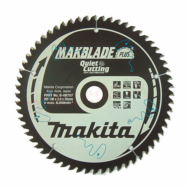 Makita pilový kotouč na dřevo 190 x 20 mm 60z (B-08757)