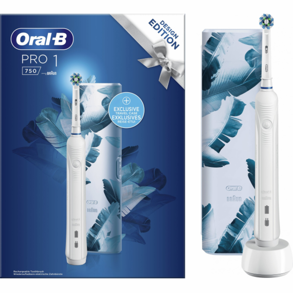 Zubní kartáček Oral-B Pro CrossAction White + Bílé pouzdro