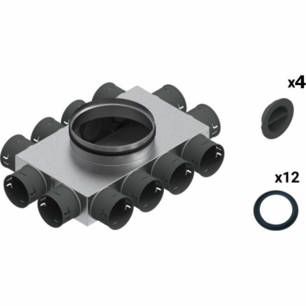 SpiroFlex Distribuční krabice 12-8x75/160 izolovaná VENT ...
