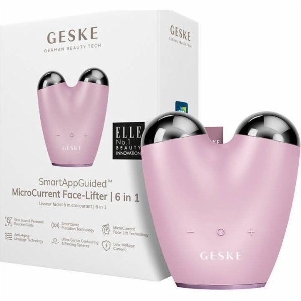 Geske Microcurrent face lift 6v1 Geske s aplikací (růžová)