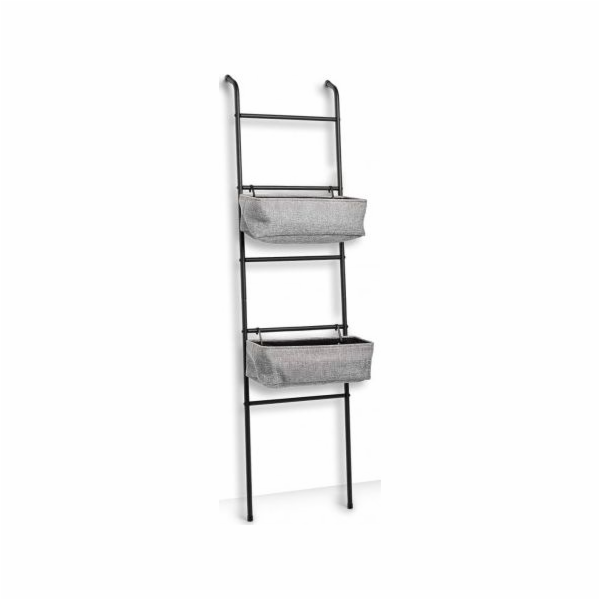 Zeller Policový žebřík se 2 koši, kov, černo-šedý, 43x23x...