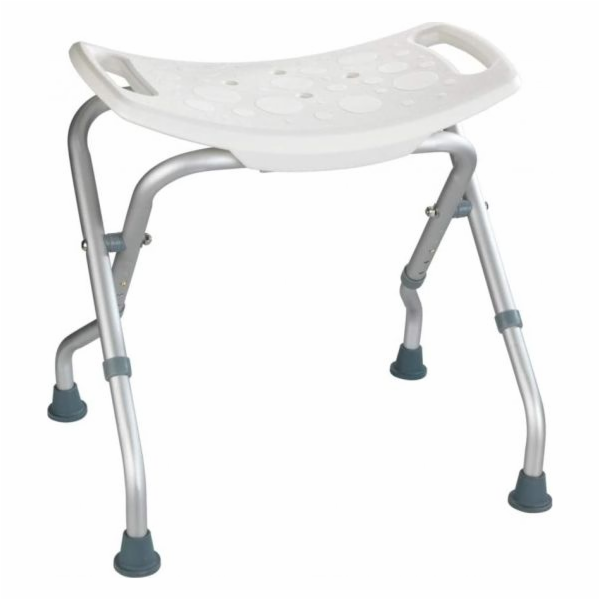 Wenko skládací taburet Secura 53,5 x 44,5-48 cm bílá