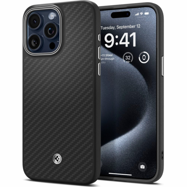 Spigen  Enzo Aramid, matná černá - iPhone 15 Pro