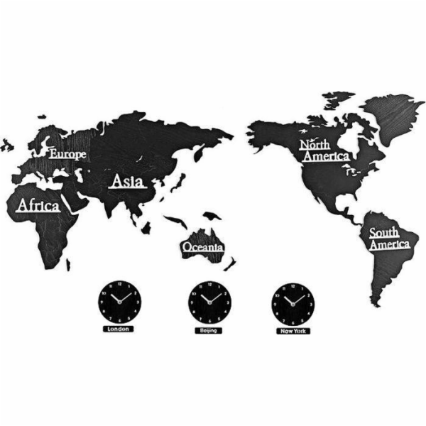 Activeshop DEKORACE HODIN MAPA SVĚTA - ČASOVÁ PÁSMA
