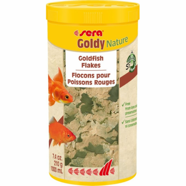Sera Goldy Nature 10 l, vločky - prémiové krmivo