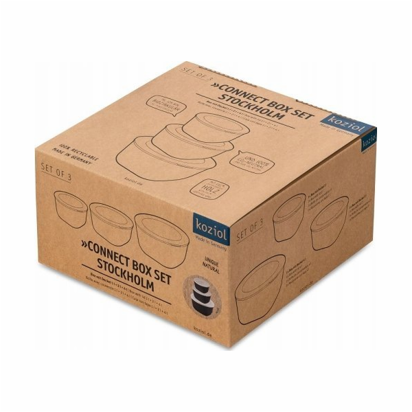 Koziol Box s víkem 1l + 2l + 4l, CONNECT BOX SET STOCKHOL...