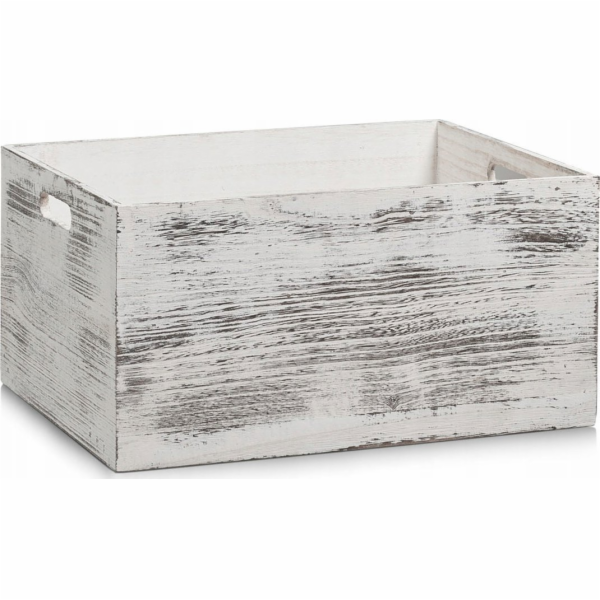 Úložný box Zeller RUSTIC WHITE, dřevěný - bílý, 40x30x20 ...