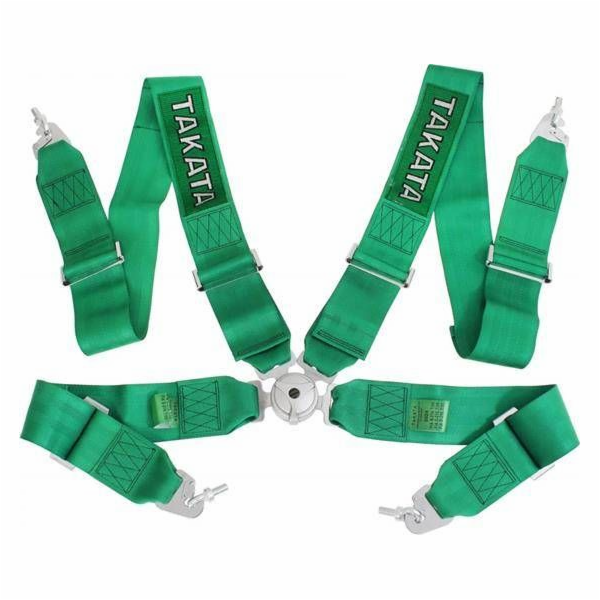 MTuning_F Sportovní opasky 4p 3 Green - Takata Replica po...