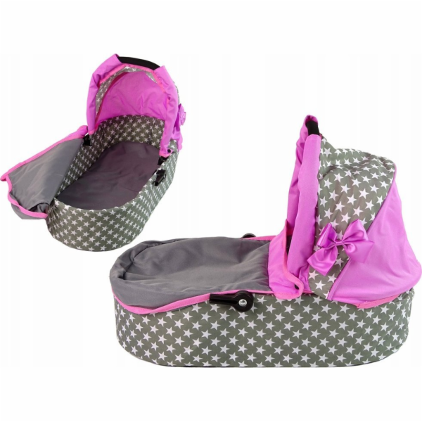 Kočárek pro panenku Alice Kočárek 2v1 Gondola Bag Pink Stars