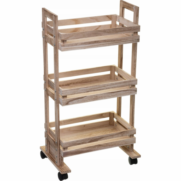 5five Kuchyňský vozík se 3 policemi, dřevěný, 82 cm