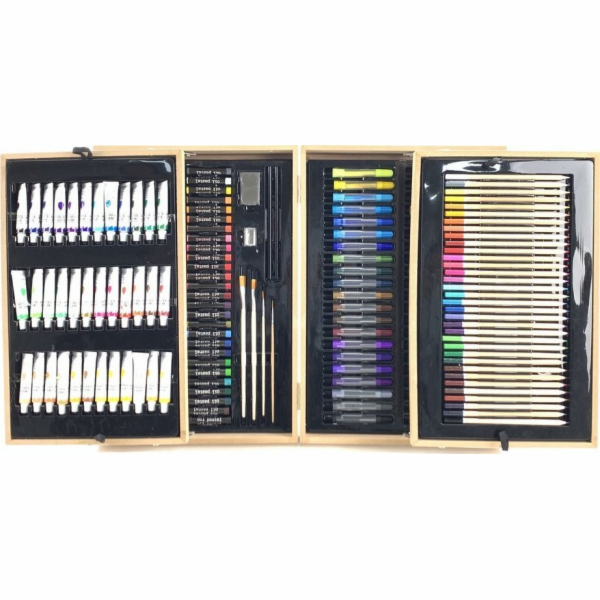 Profesionální umělecká sada LeanToys v dřevěném kufru se ...