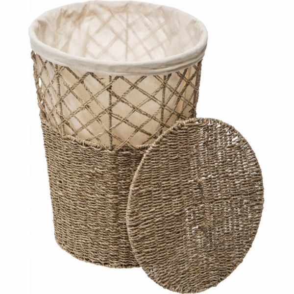 Koš na prádlo 5five Seagrass, 38 cm, bavlněná vložka