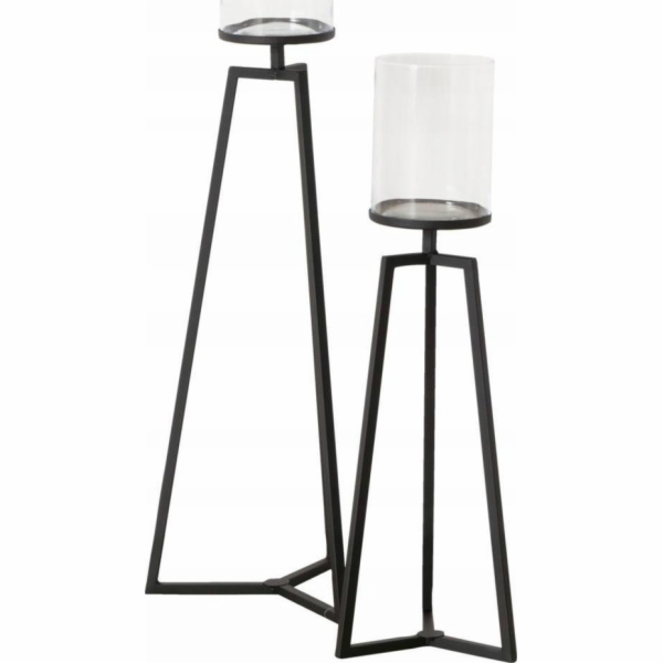 Boltze Skleněné svícny na kovovém rámu Cosa, 75-95 cm