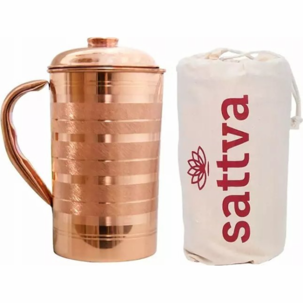 SATTVA Měděný džbán s pruhy Stripe Jug 1250ml