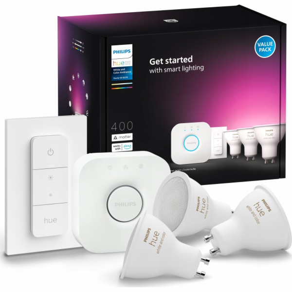 Philips Hue WCA Starter Kit 4,2W GU10 3ks, Bridge, Switch