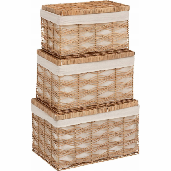 Tkané úložné boxy Atmosphera ROSY, 3 kontejnery