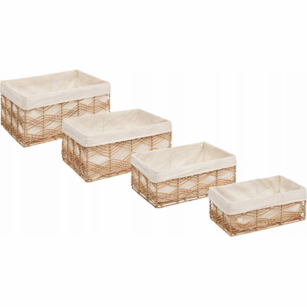 Tkané úložné boxy Atmosphera ROSY, 4 kontejnery