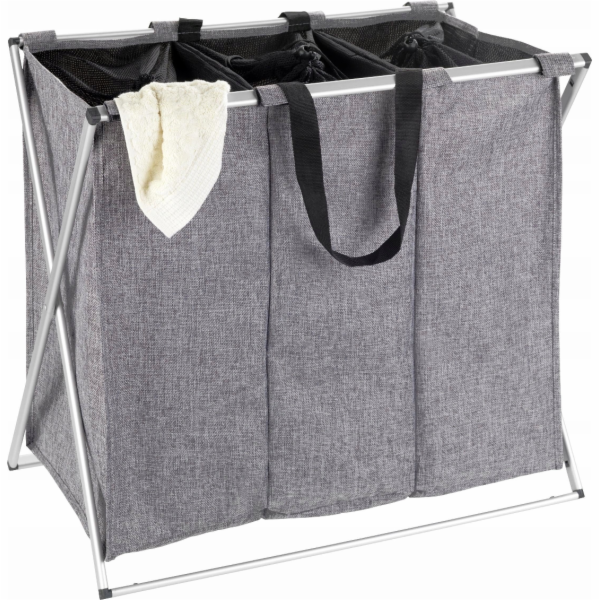 Wenko koš na prádlo Trio skládací koš na prádlo, šedý, ob...