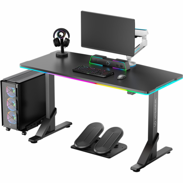 Ultradesk stůl ULTRADESK Herní stůl IRON BLACK, 132,5x60,...