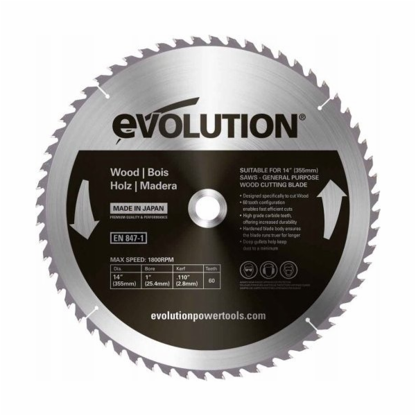 Pila Evolution Evolution na řezání dřeva 355mm / 60z pro ...
