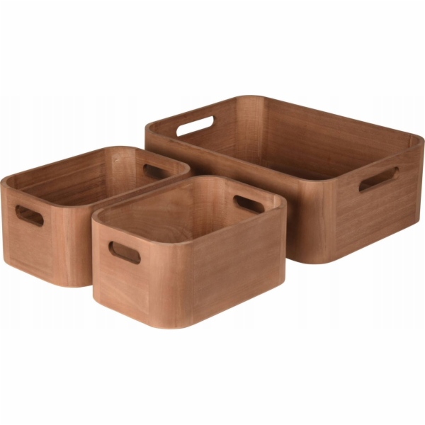 Home Styling Collection Dřevěné organizační boxy, 3 ks.