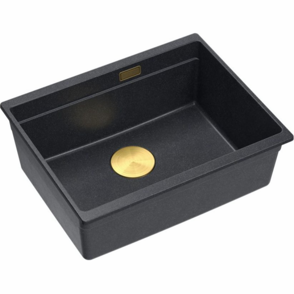 GraniteQ dřez Logan 100 černý metalický granitový dřez