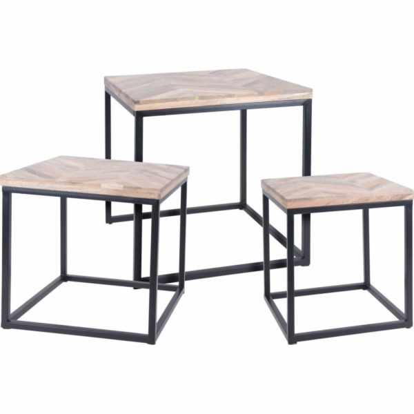 Home Styling Collection Sada 3 dřevěných konferenčních st...