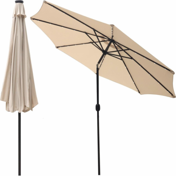 Saska Garden ZAHRADNÍ DEŠTNÍK S LED OSVĚTLENÍM 300CM BÉŽOVÝ