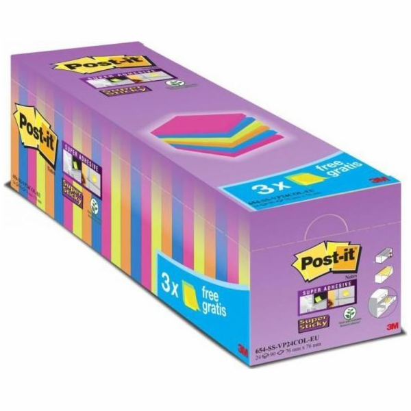 Post-It 3M Post-it Sticky Notes_ Super Sticky _21 bloků +...