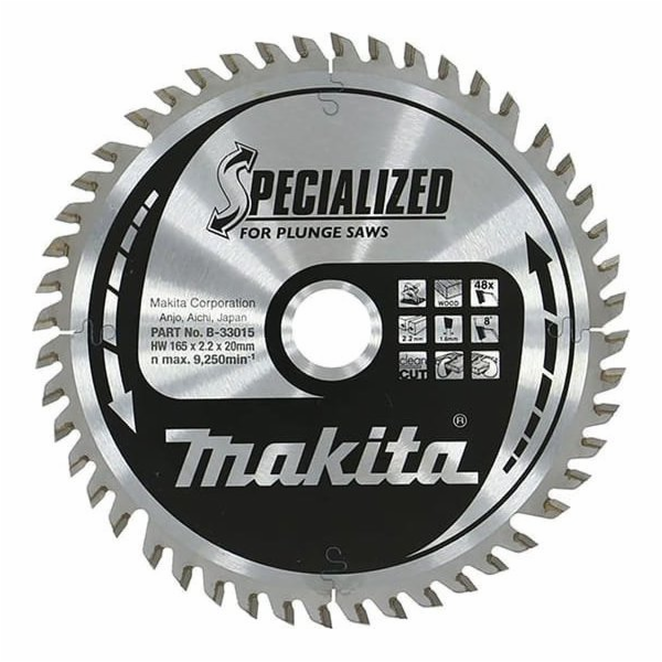 Makita Slinutá pila na dřevo SPECIALIZED 165*20MM 48Z (1 ks)