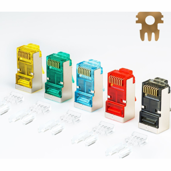 NetRack RJ45 FTP STP zástrčka, kat. 6A, drát, Netrack, ba...