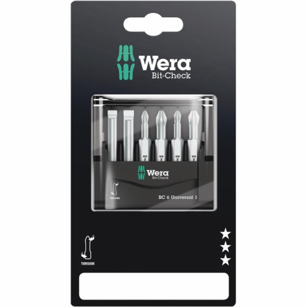 Sada šroubovacích bitů WERA PH/PZ x 50 mm. 6 ks